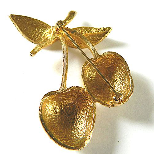 Sarah Coventry cherries brooch