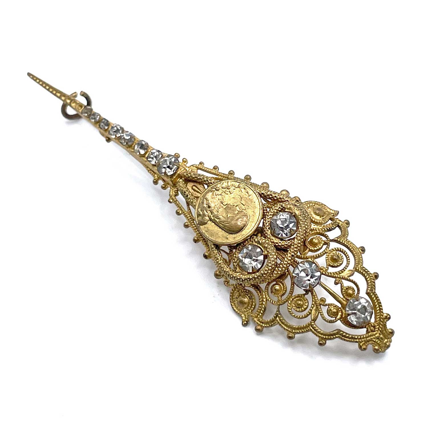 Victorian ormolu brooch