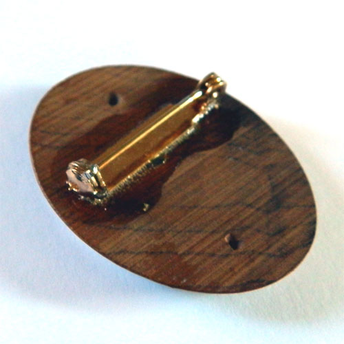 Wooden art nouveau brooch