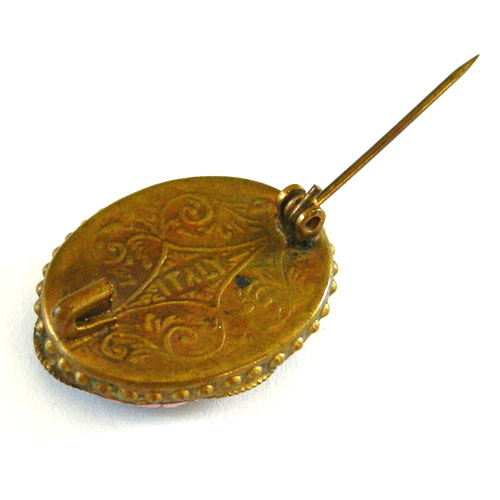 Antique Italian micro mosaic brooch