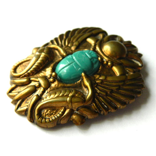 Egyptian revival scarab brooch