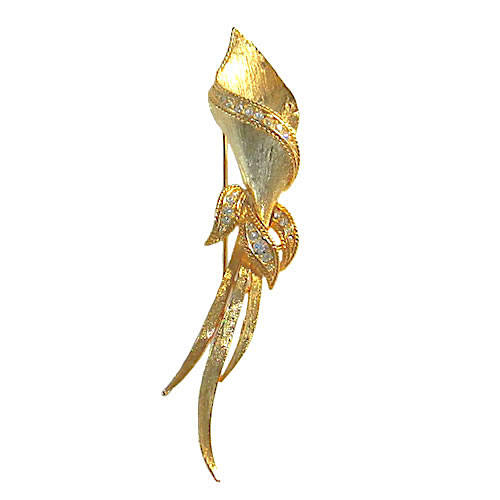 rhinestone flower brooch