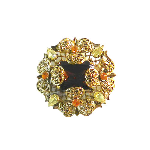 1950's filigree rhinestone brooch