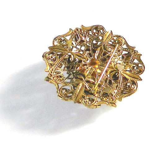 1950's filigree rhinestone brooch