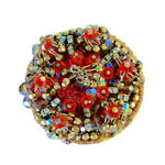 Orange rhinestone crystal brooch