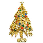Art Christmas tree brooch