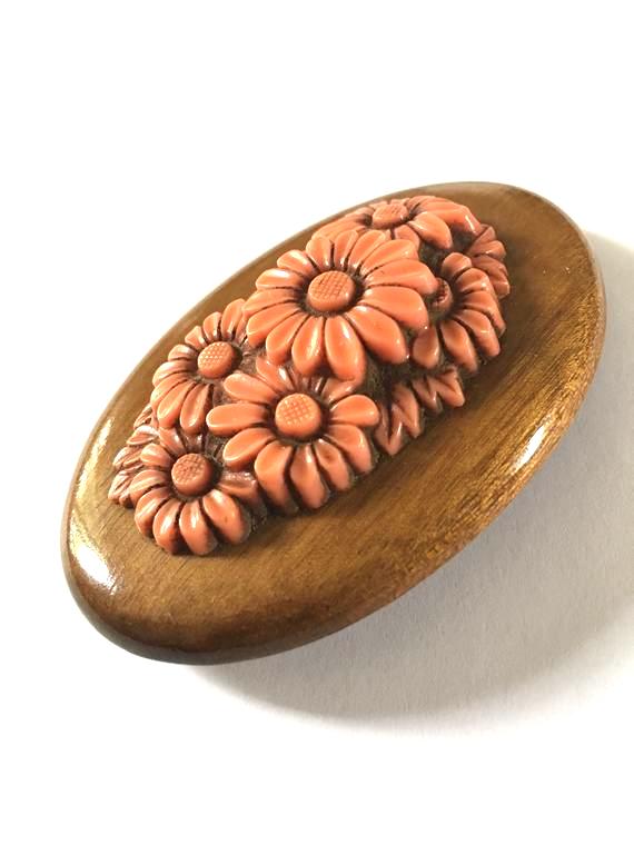 celluloid brooch
