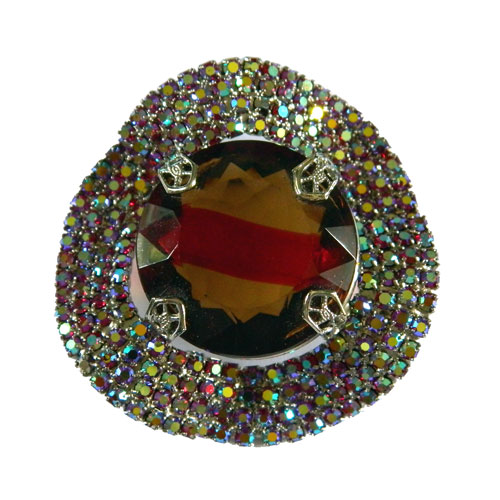1950's aurora borealis rhinestone brooch