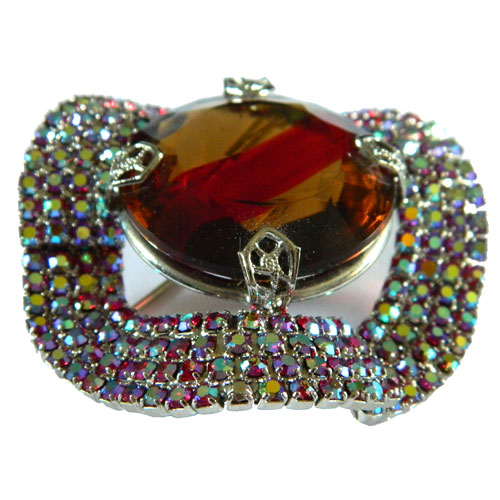 1950's aurora borealis rhinestone brooch