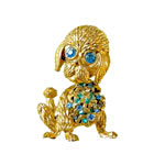 Hobe rhinestone dog trembler brooch