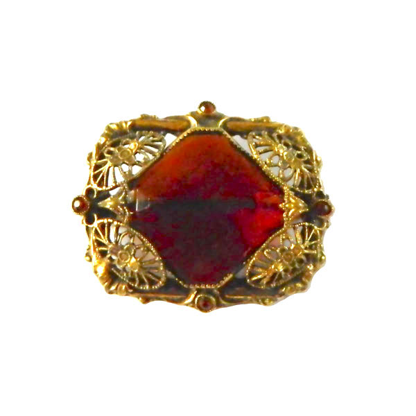 Victorian revival rhinestone brooch