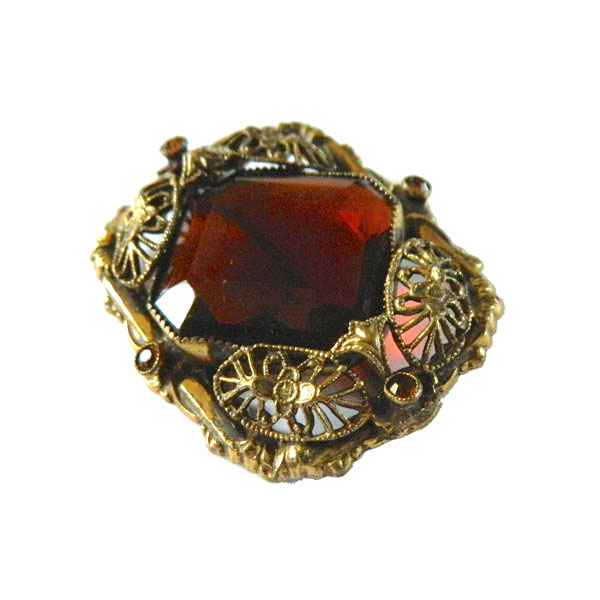 Victorian revival rhinestone brooch