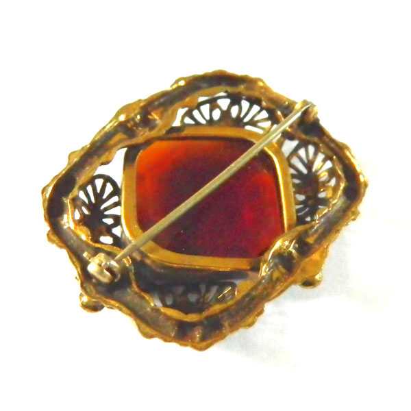 Victorian revival rhinestone brooch
