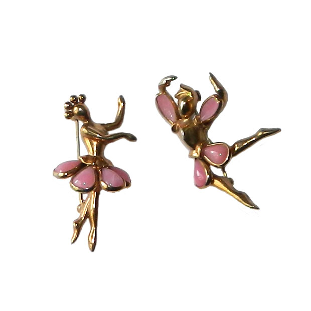 Trifari Petalettes ballet dancers brooch set