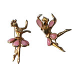 Trifari ballet dancer brooch set