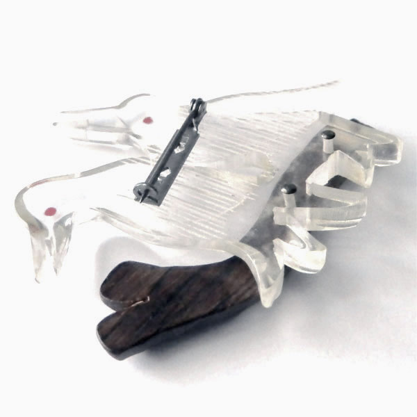 1940's lucite bird brooch