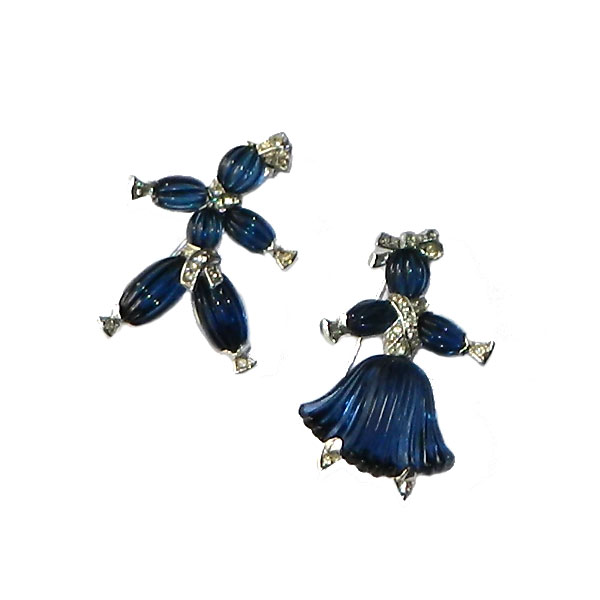 Trifari rag doll brooch set