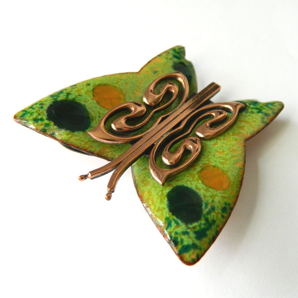 1950's Matisse enameled butterfly brooch