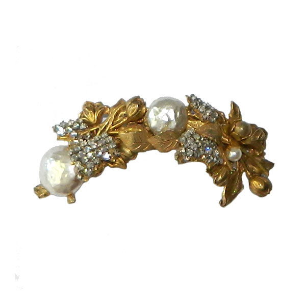 1950s Miriam Haskell rhinestone brooch