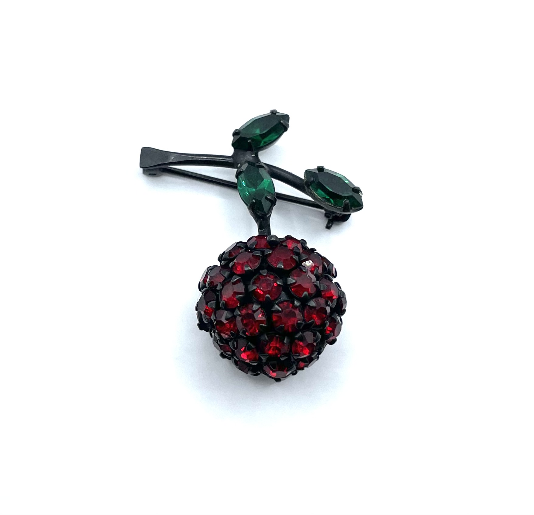 Warner rhinestone cherry brooch
