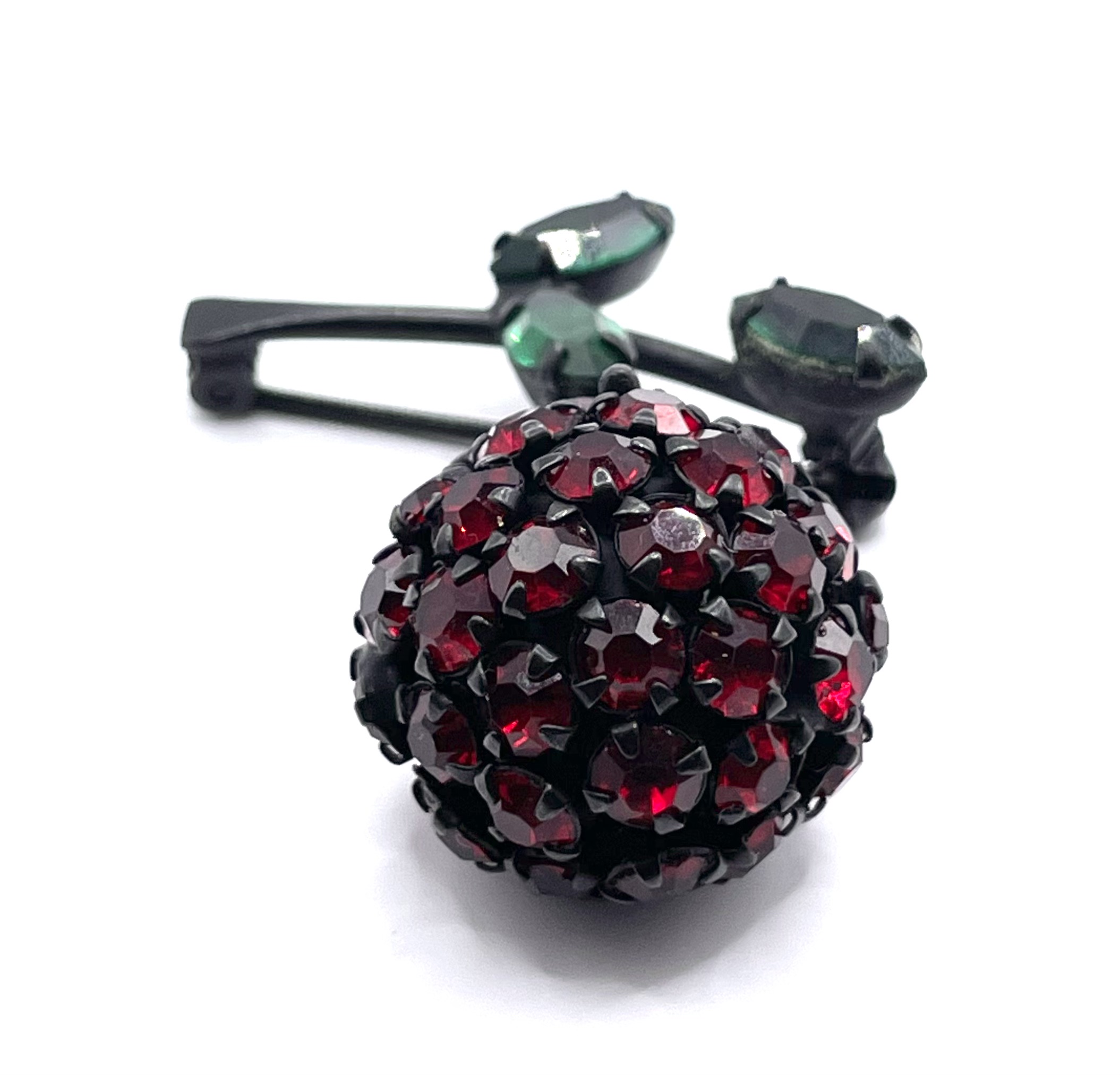 Warner rhinestone cherry brooch
