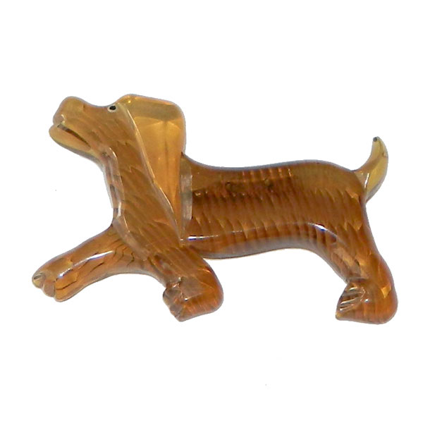 1940's lucite dog brooch
