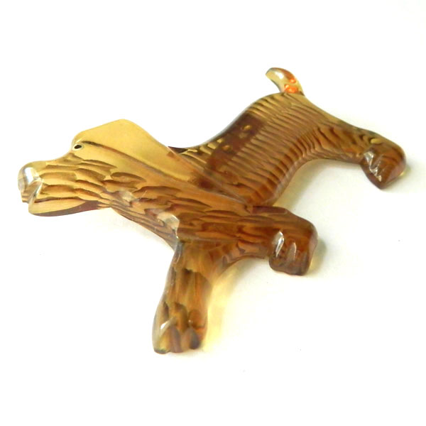 1940's lucite dog brooch
