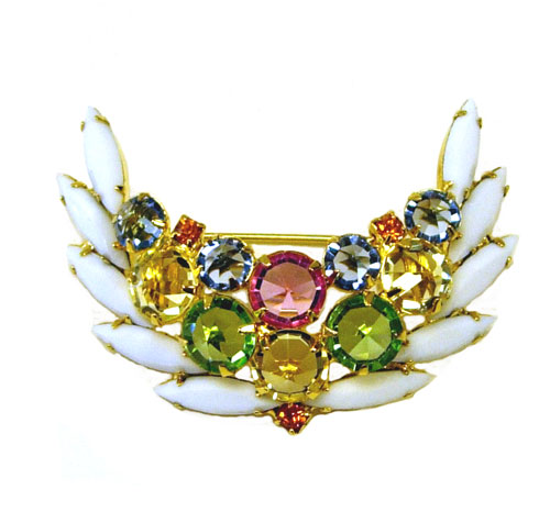 1950s rhinestone brooch
