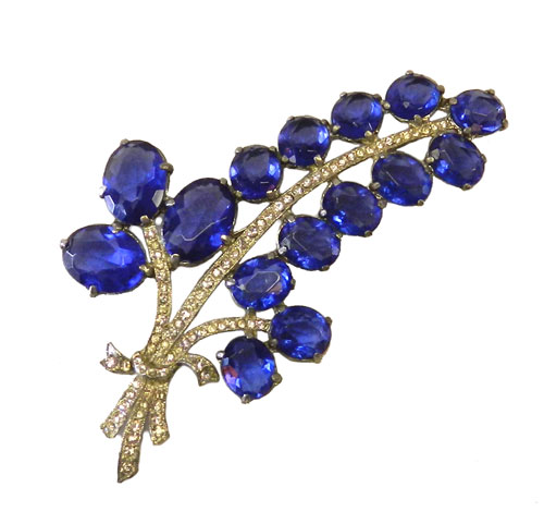 Large 1940's rhinestone brooch