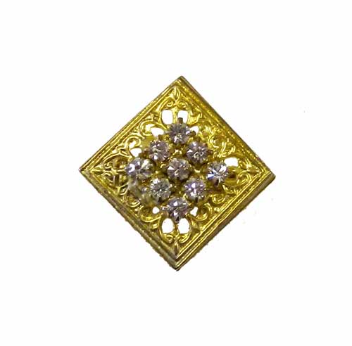 Vintage square rhinestone brooch