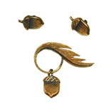 Rebajes copper acorn brooch