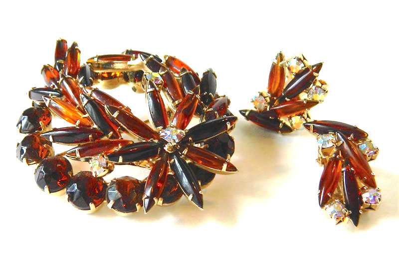 Juliana brooch and earring set