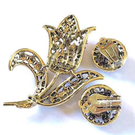 Wiess rhinestone brooch