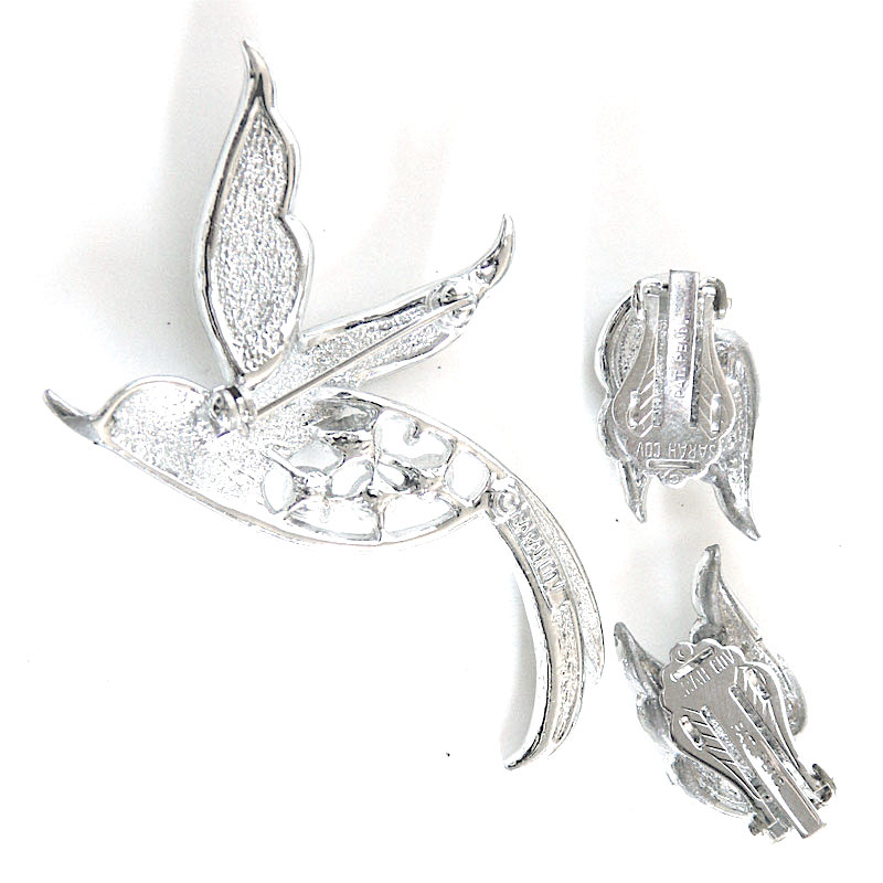 Vintage Sarah Coventry flower brooch and earrings