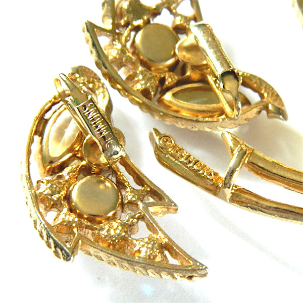 Emmons rhinestone brooch and earring set