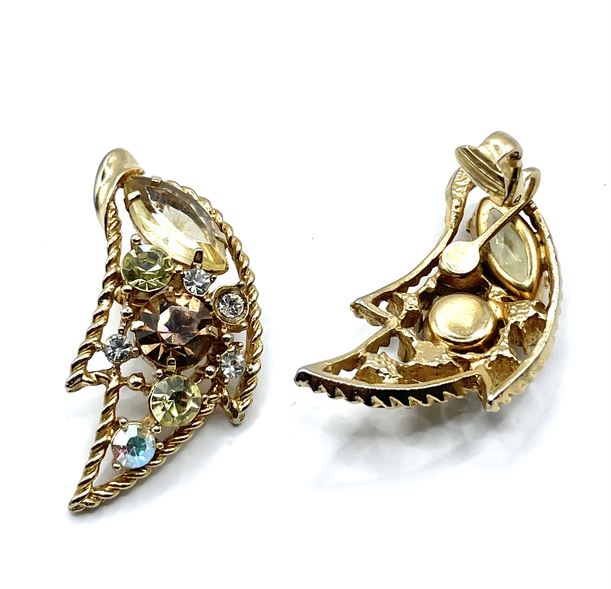 Emmons rhinestone brooch and earring set