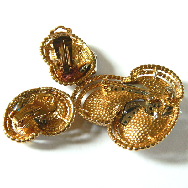 Marcel Boucher rhinestone brooch and earring set