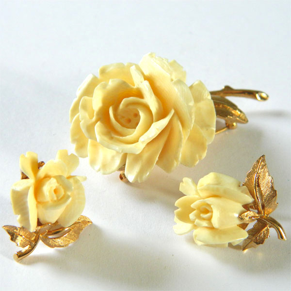 Boucher brooch and earring set