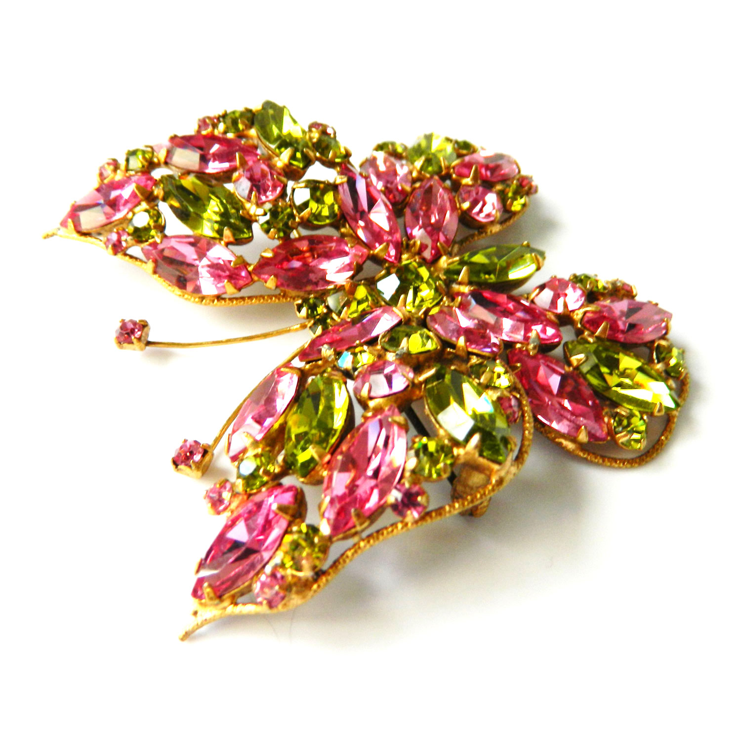 rhinestone butterfly brooch