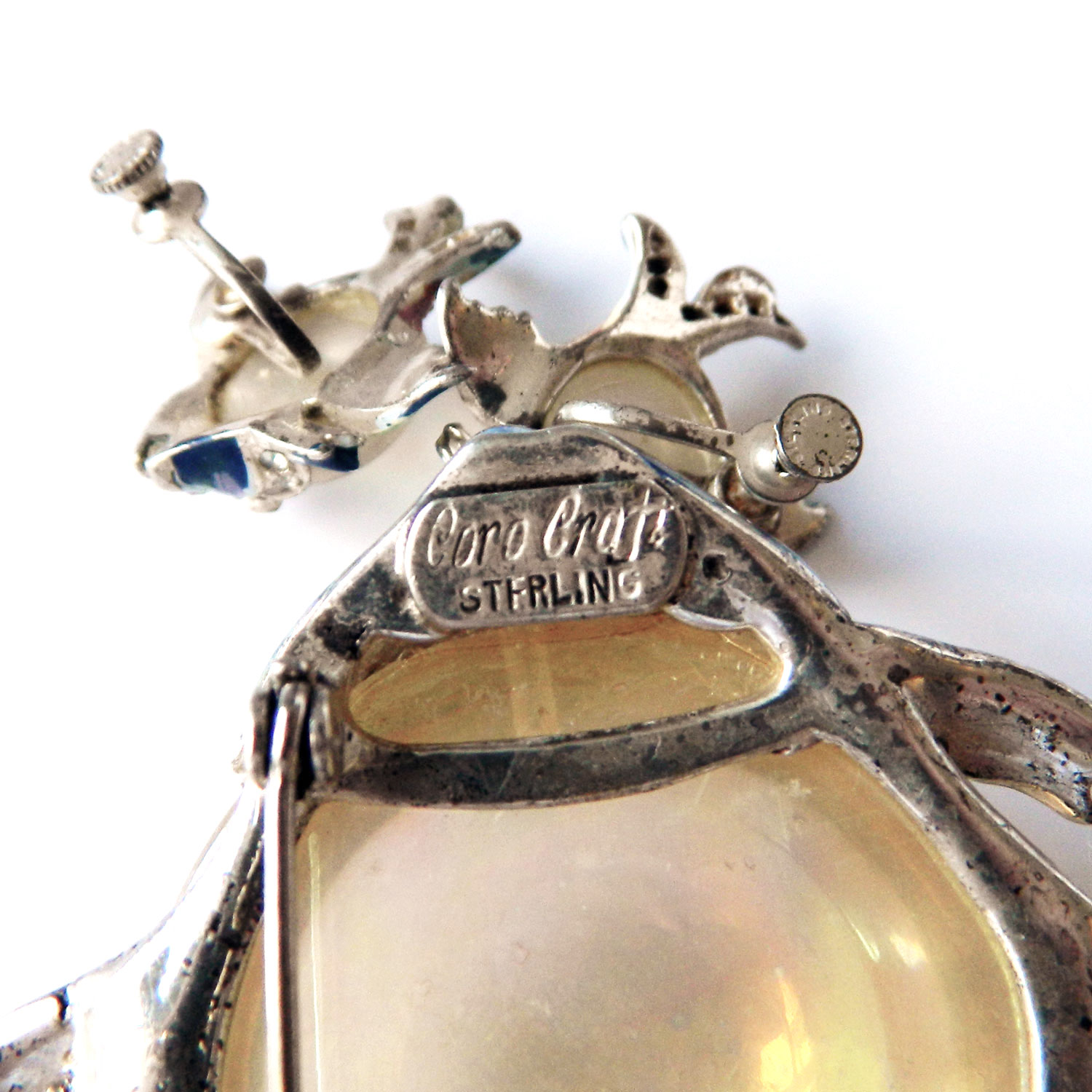 1940's Coro Angelfish jelly belly brooch