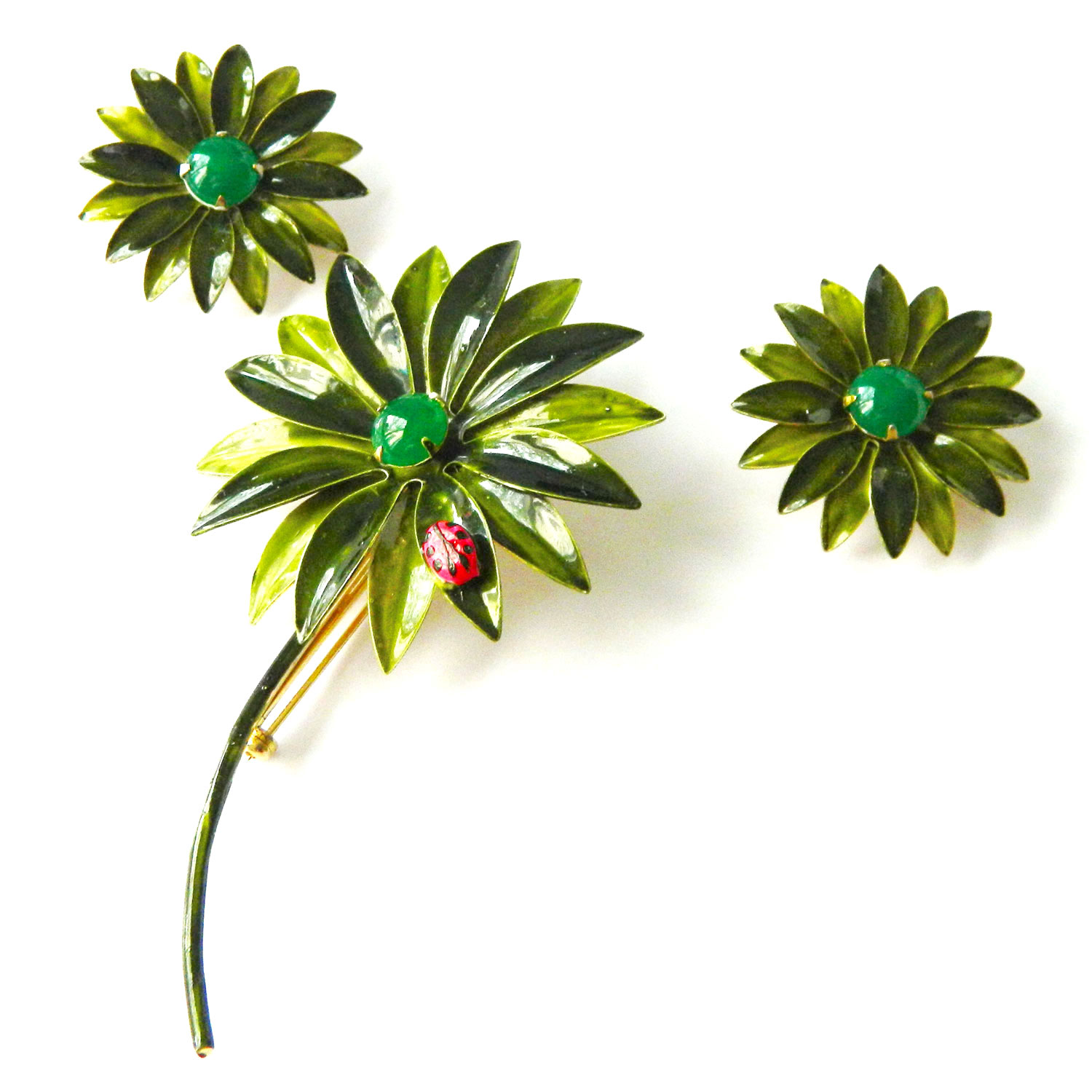 1960's enameled flower brooch