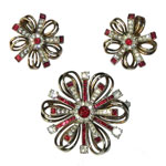 1940s brooch earring set