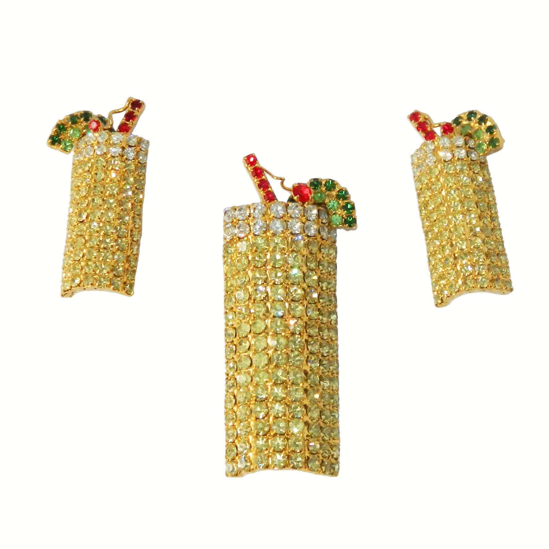 Dorothy Bauer rhinestone brooch and earring set