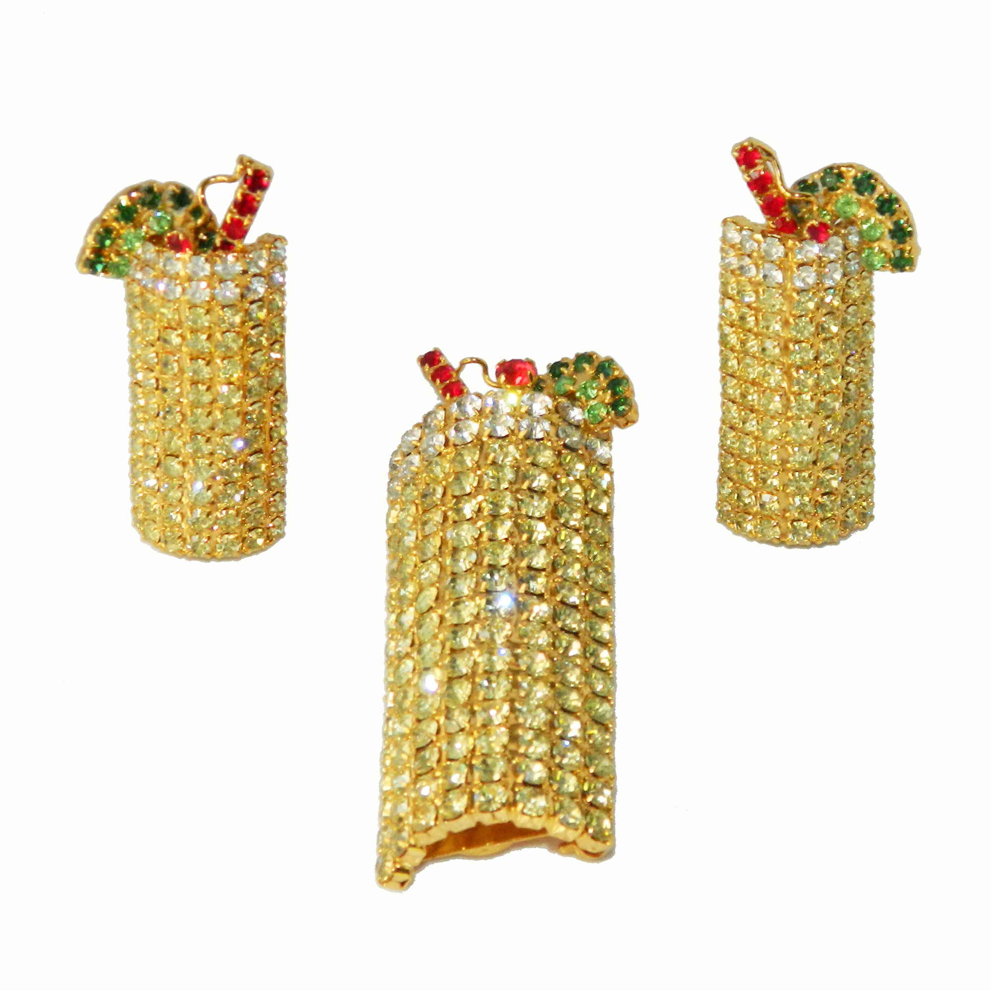 Dorothy Bauer rhinestone brooch and earring set