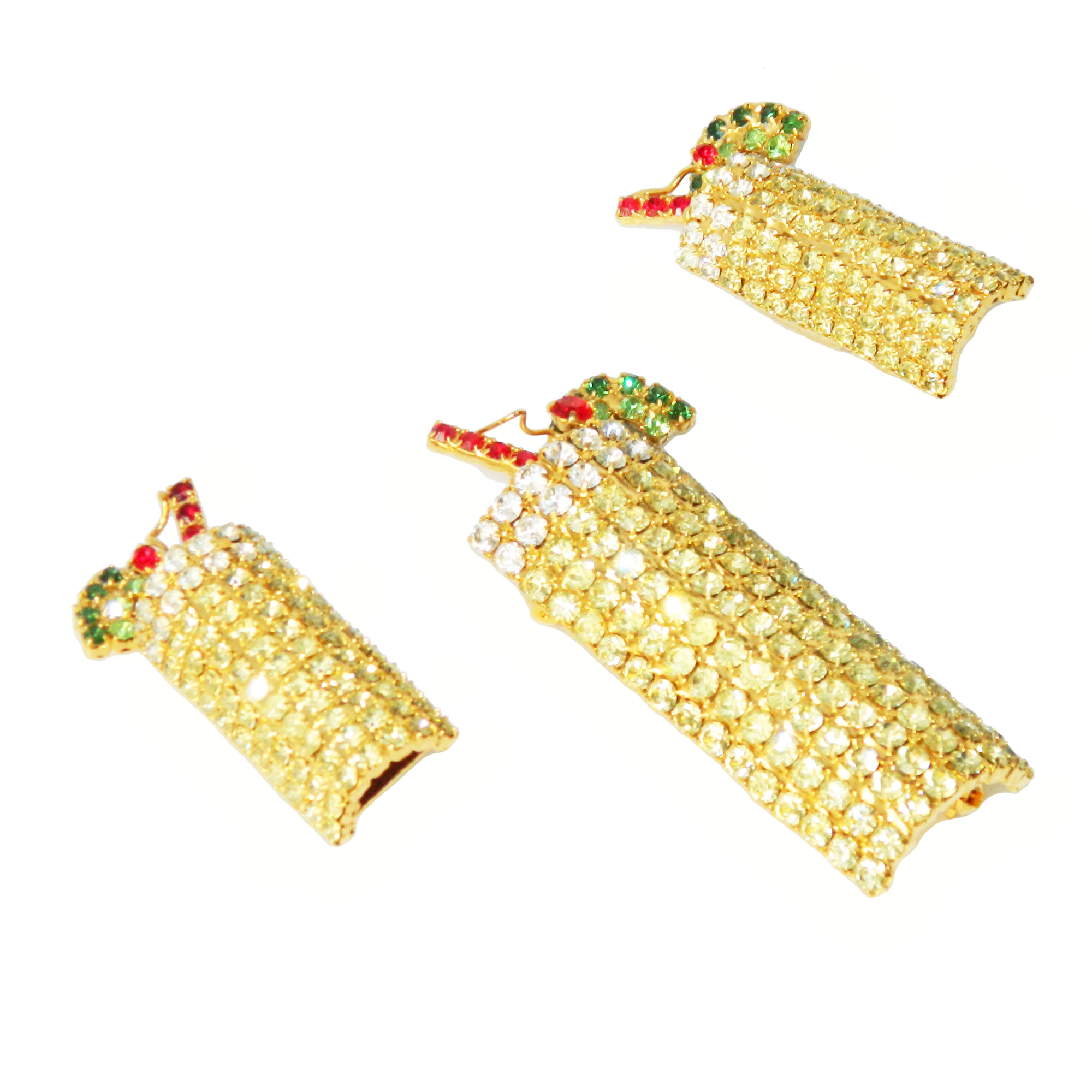 Dorothy Bauer rhinestone brooch and earring set