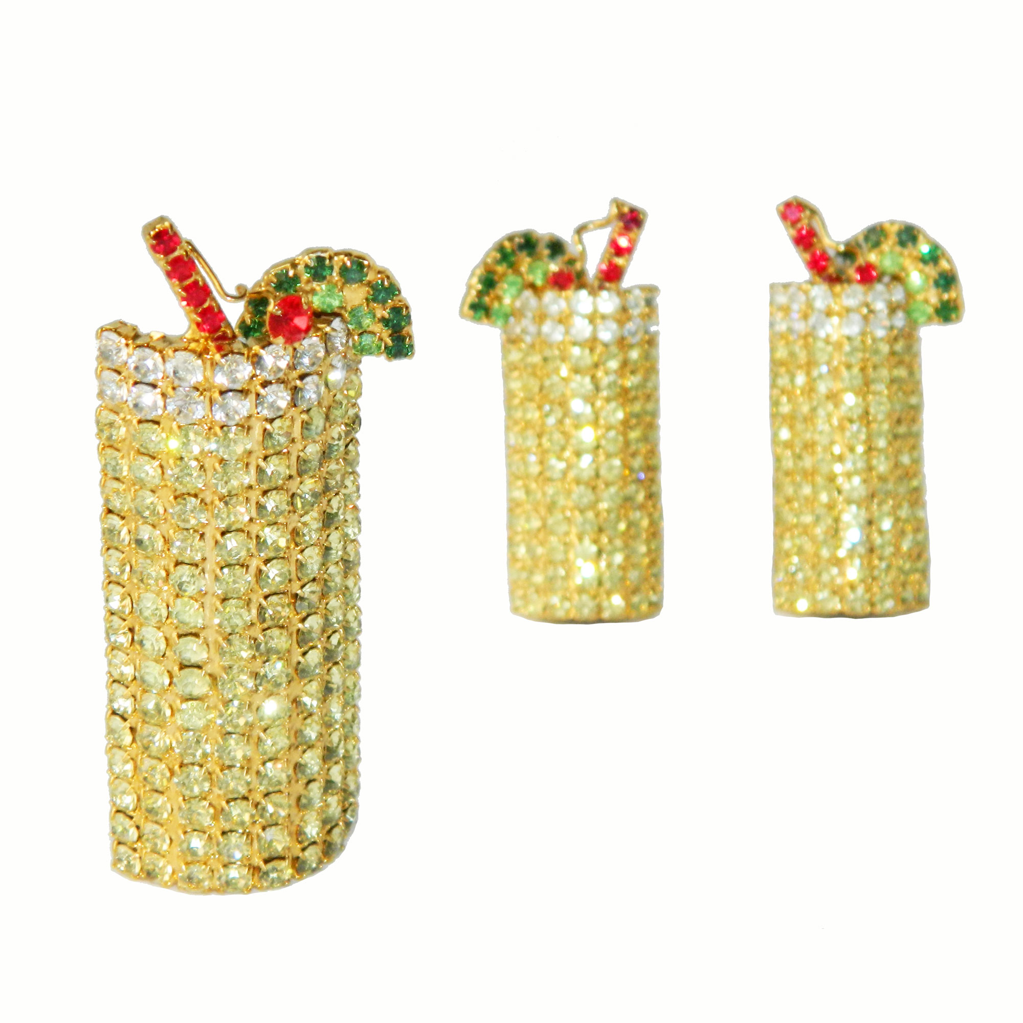 Dorothy Bauer rhinestone brooch and earring set