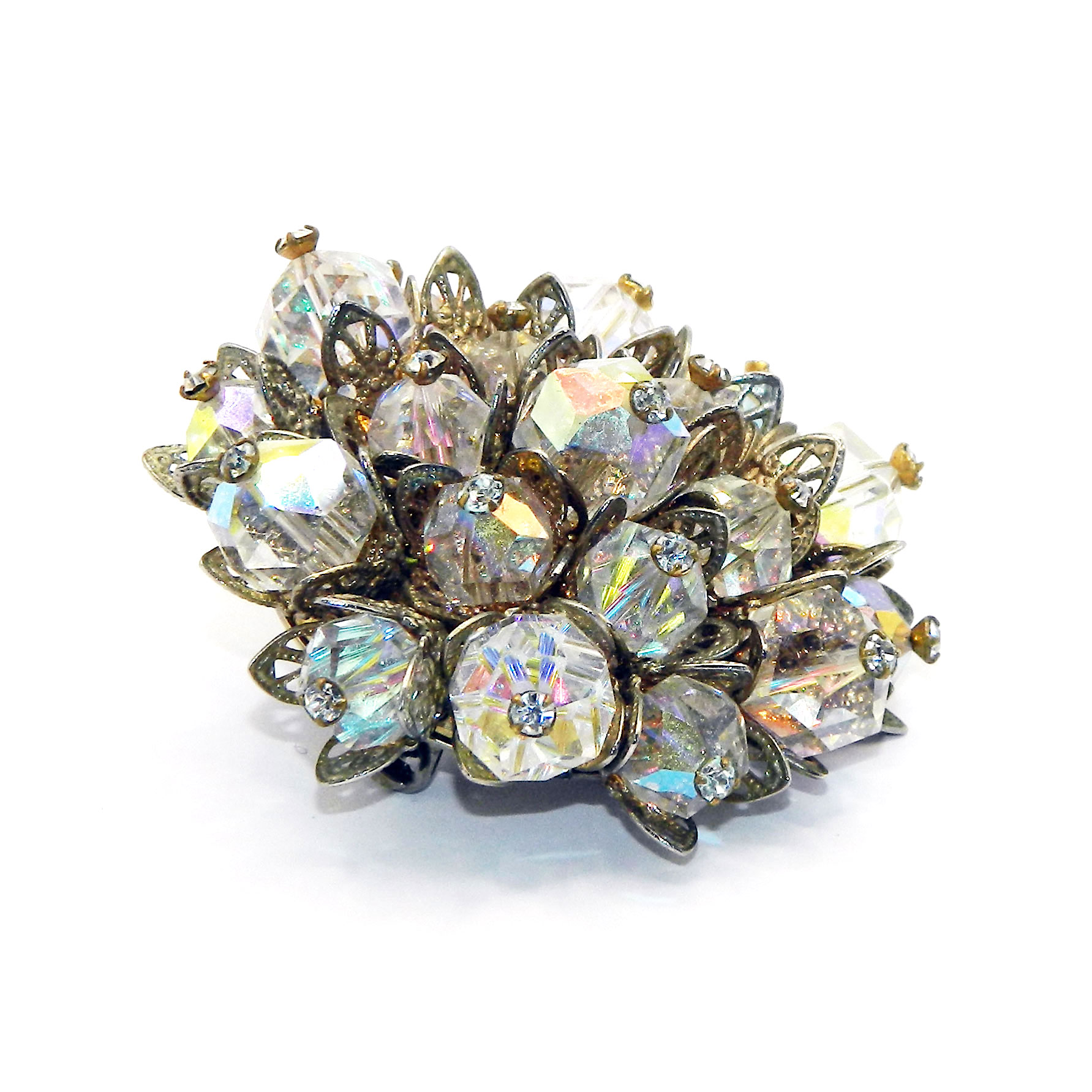 1950s Laguna crystal brooch and earring set
