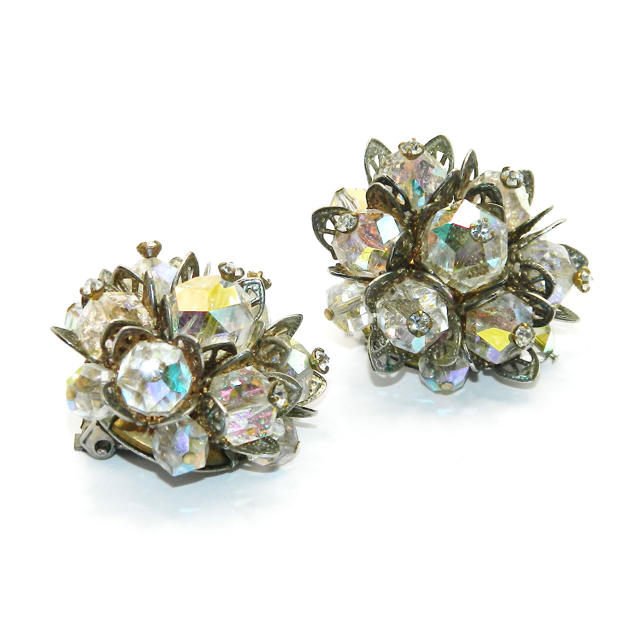 1950s Laguna crystal brooch and earring set