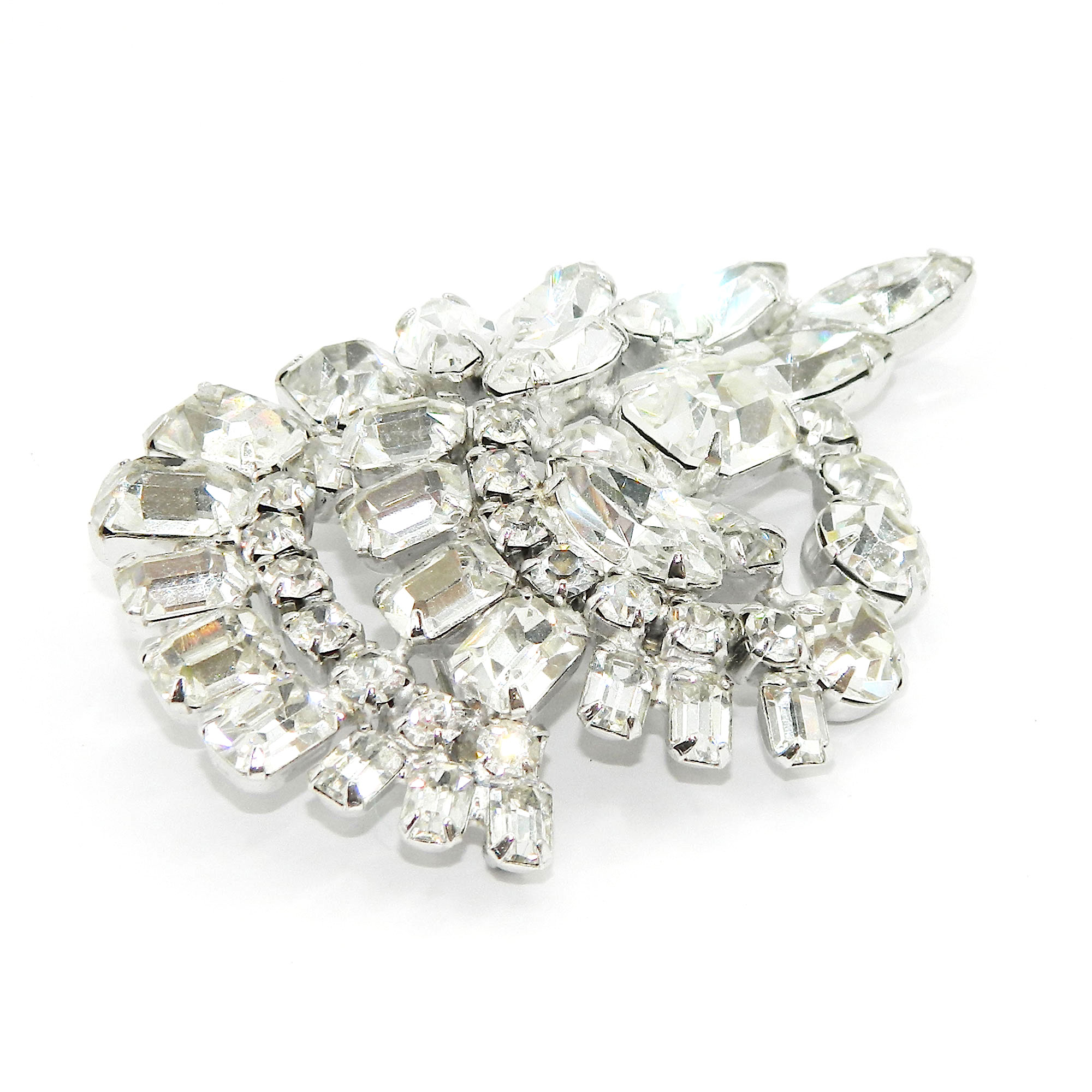 1950s Kramer rhinestone brooch and earring set