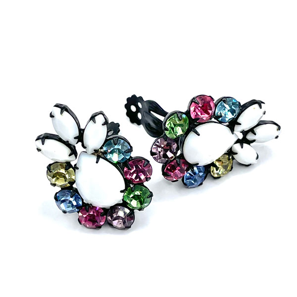 1950s Weiss rhinestone brooch and earring set